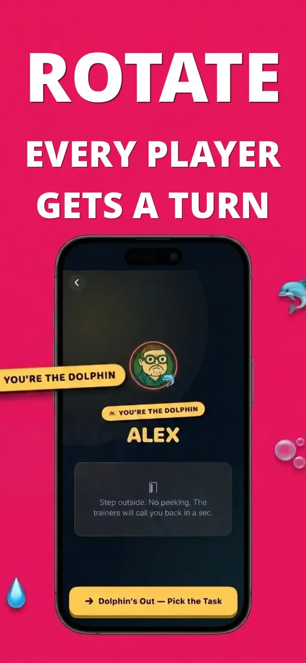 Player acting as the dolphin during a round