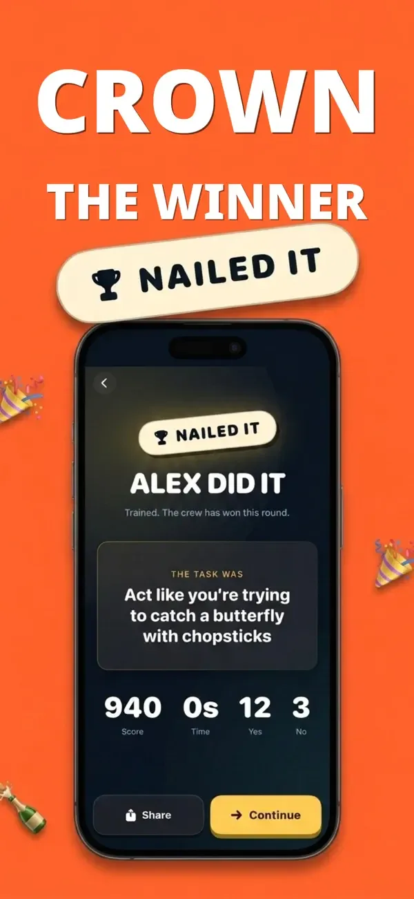 Successful task completion screen
