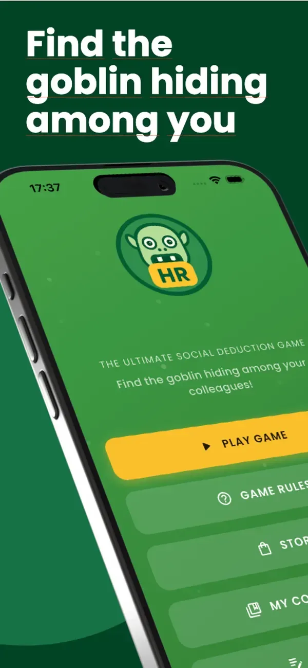 HR Goblin party game start screen